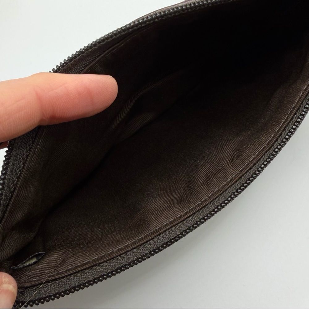 🐝 Coach Brown and Tan Monogram Wristlet Python Accent - Picture 5 of 9